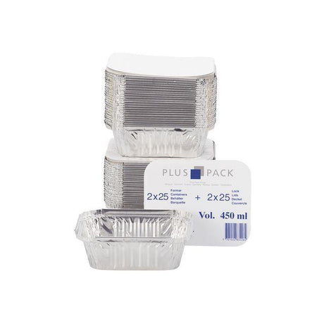 Aluminium mould incl. lid 450ml 50/pack