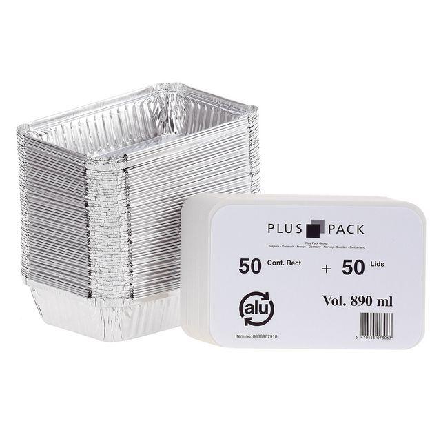 Aluminium mould incl. lid 890ml 50/pack