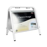 Street stand A3 landscape white 'Broker stand'