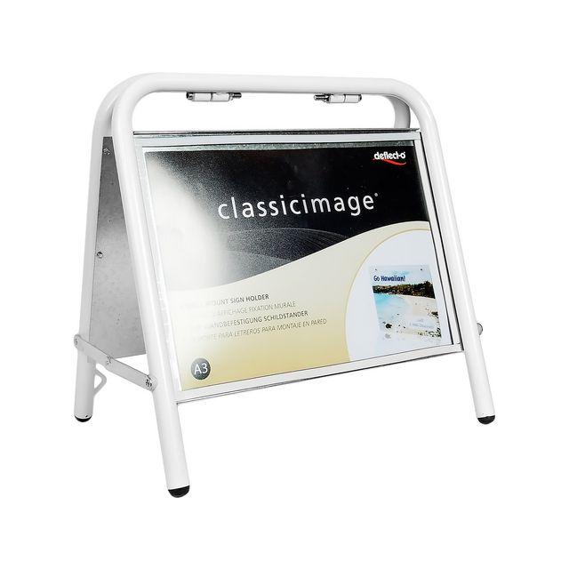 Street stand A3 landscape white 'Broker stand'