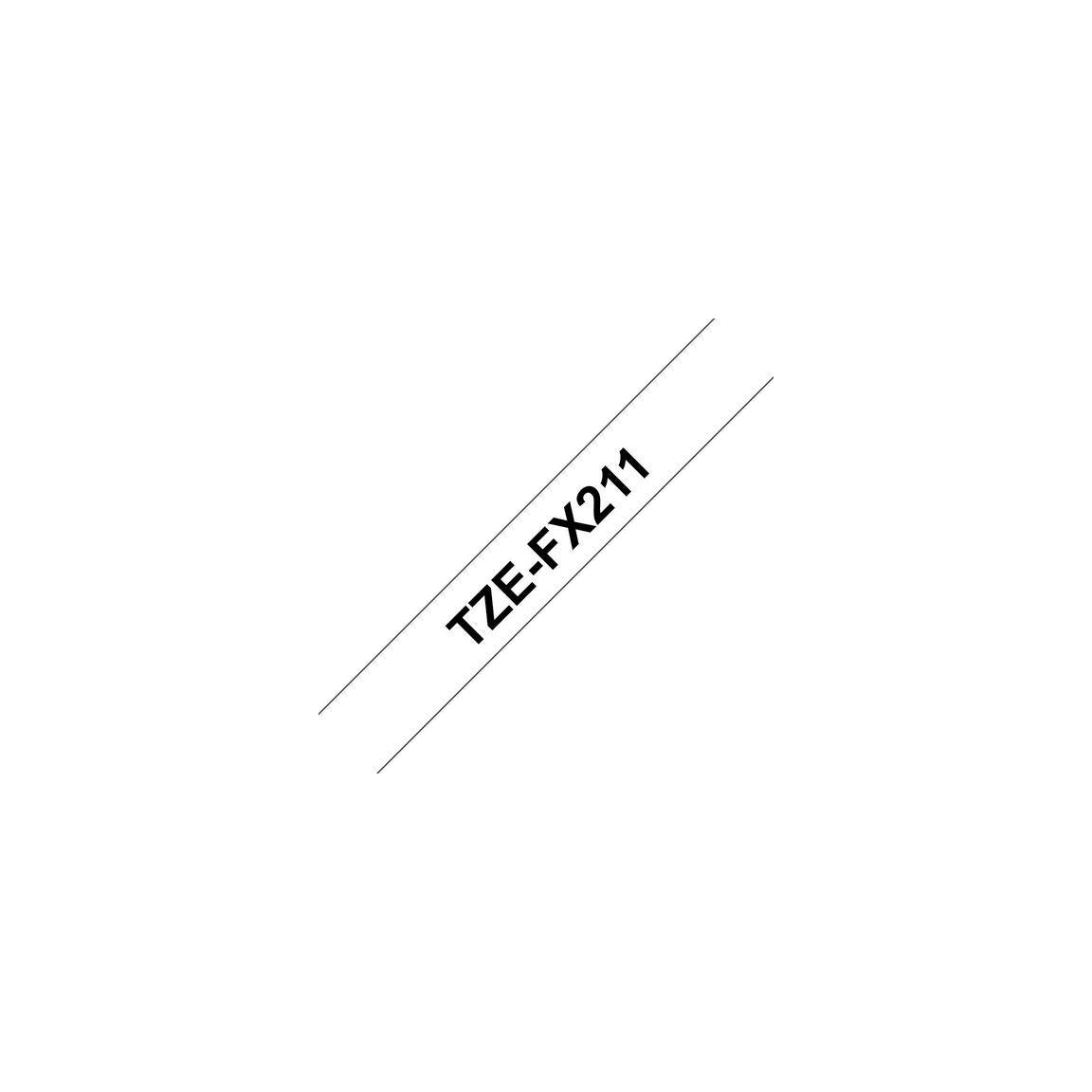 Tape BROTHER TZEFX211 6mm black on white
