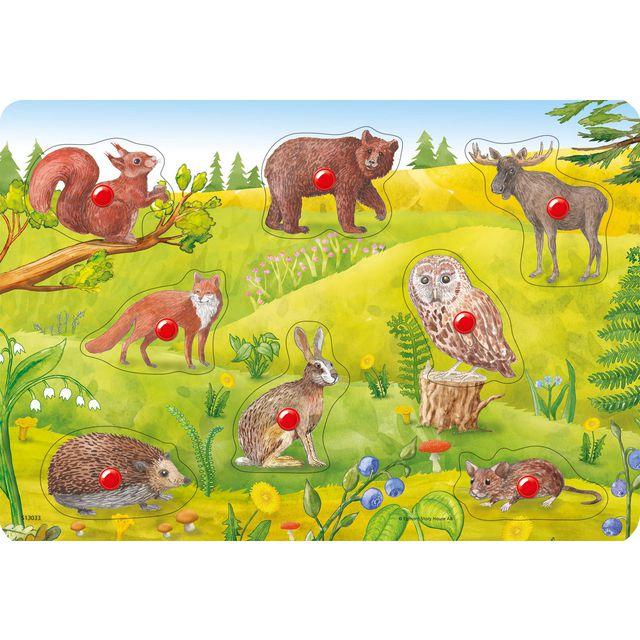 Knob puzzle animals in the forest 8 pieces