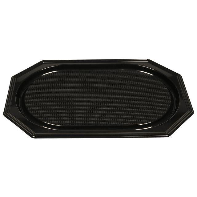 Serv. tray plastic black PS 36x54cm 10/pc