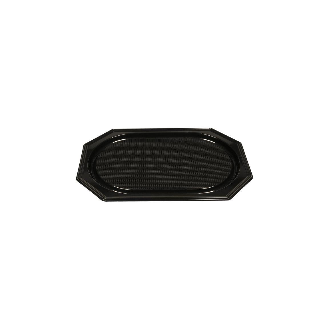 Serv. tray plastic black PS 36x54cm 10/pc
