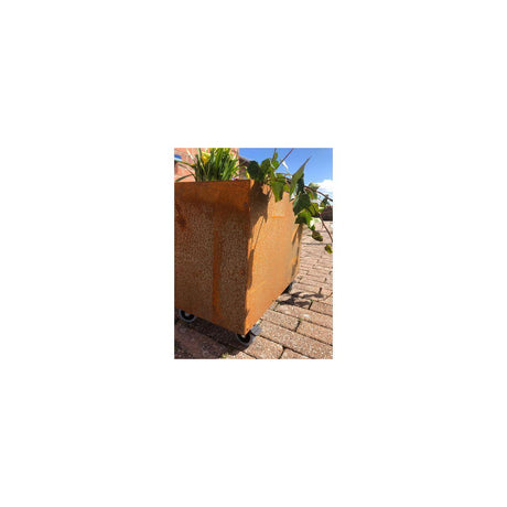 L-pot with corten bottom 30x60x40cm