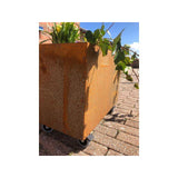 L-pot with corten bottom 30x60x40cm