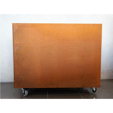 L-shaped pot with corten base 45x75x55cm