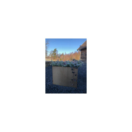 L-shaped pot with corten bottom 60x60x55cm