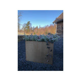 L-shaped pot with corten bottom 60x60x55cm