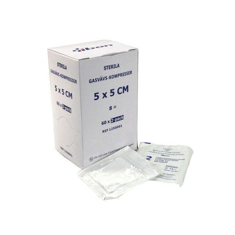 Compress GV sterile 2-p 5x5cm 120/pack