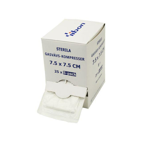 Compress GV sterile 5-p 7,5x7,5cm 125/fp