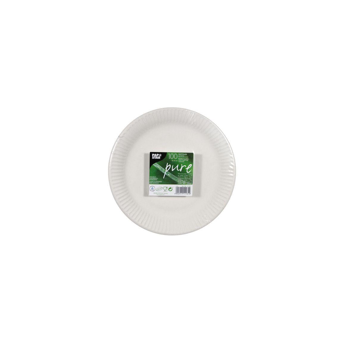 Plate PURE FSC Cardboard 23cm strong 100/pc