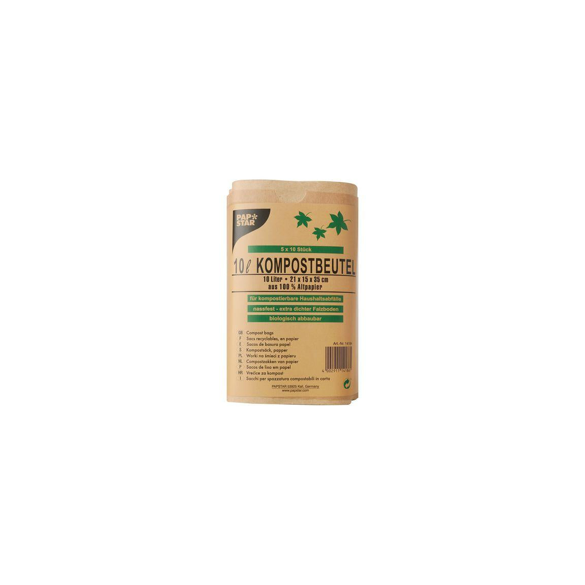 Compost bag PURE 10L brown 50/pack