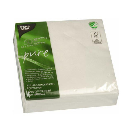 Napkin PURE FSC 33x33cm white 50/pack