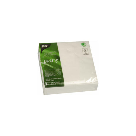 Napkin PURE FSC 33x33cm white 50/pack
