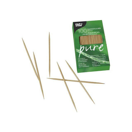 Toothpick PURE Wood round 8cm 100/pc