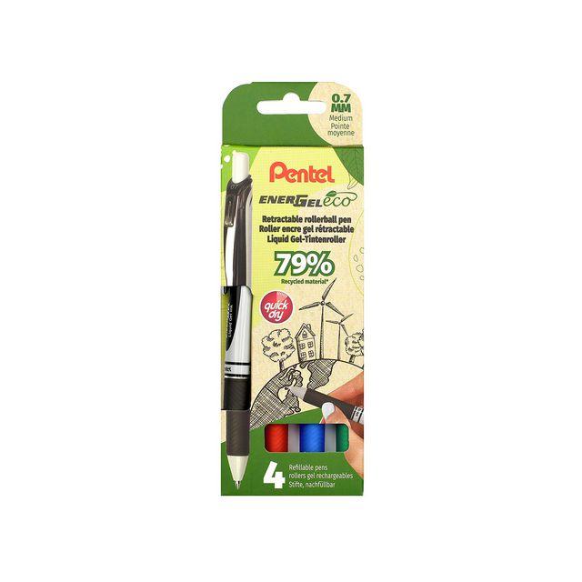 Gel pen PENTEL Energel 0,7 p.colour 4/pack