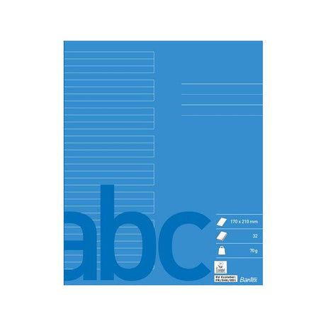 BANTEX writing pad 17x21 cm 6+6+6mm ruled