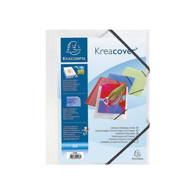 Rubber band folder EXACOMPTA 3-pocket tra