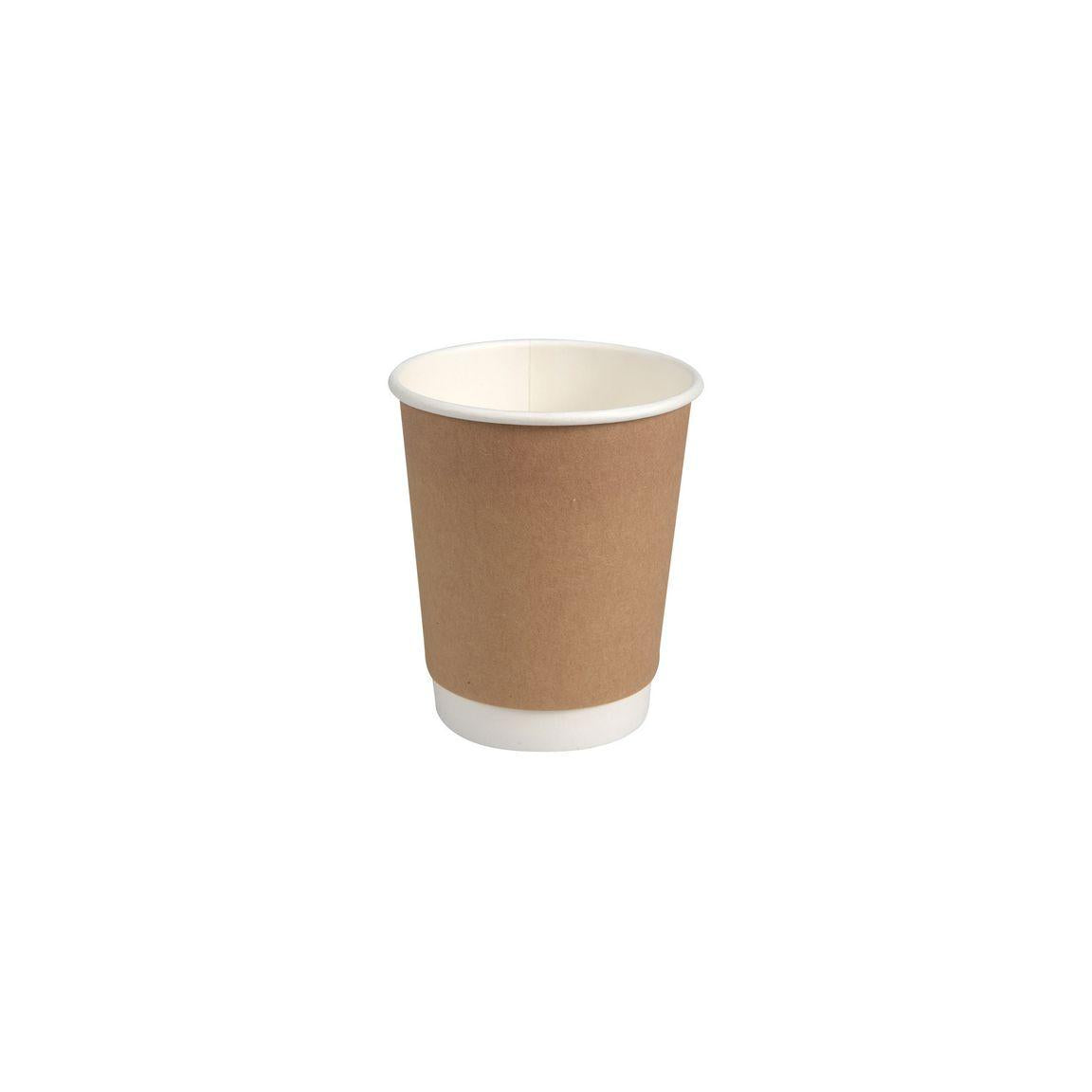 Paper cup double wall 24cl brown 25/pc
