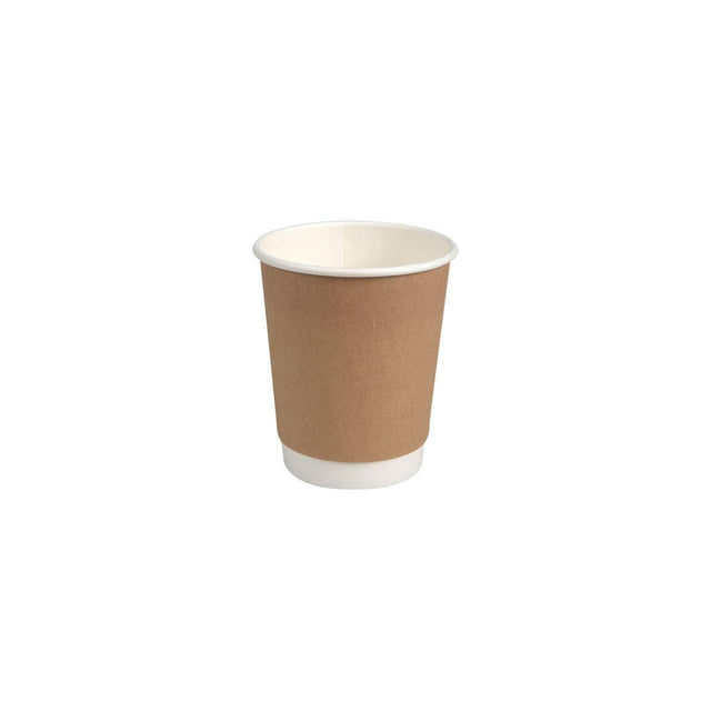 Paper cup double wall 24cl brown 25/pc