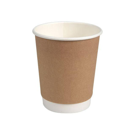 Paper cup double wall 24cl brown 25/pc