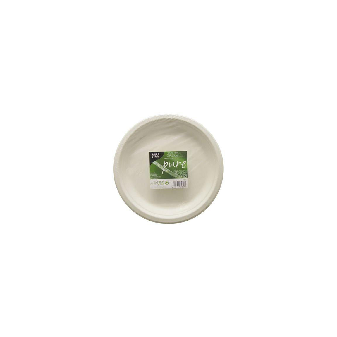 Plate PURE 23cm white 50/pack