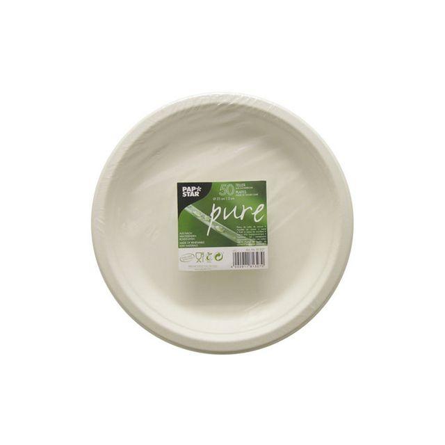 Plate PURE 23cm white 50/pack