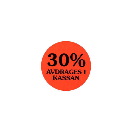 Label 30% deducted at the till 2000/RL