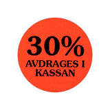 Label 30% deducted at the till 2000/RL