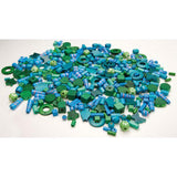 Wooden beads mix blue/green 250gr ca 600pcs