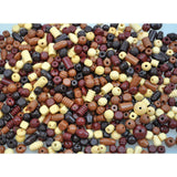 Wooden beads mix natural/brown 250gr ca 600pcs