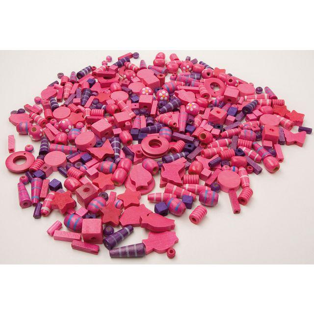Wooden beads pink and purple