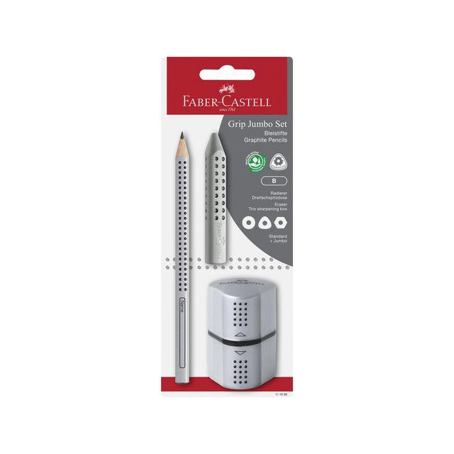 Pencil Jumbo Grip Silver set