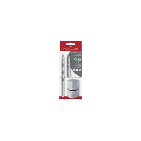 Pencil Jumbo Grip Silver set