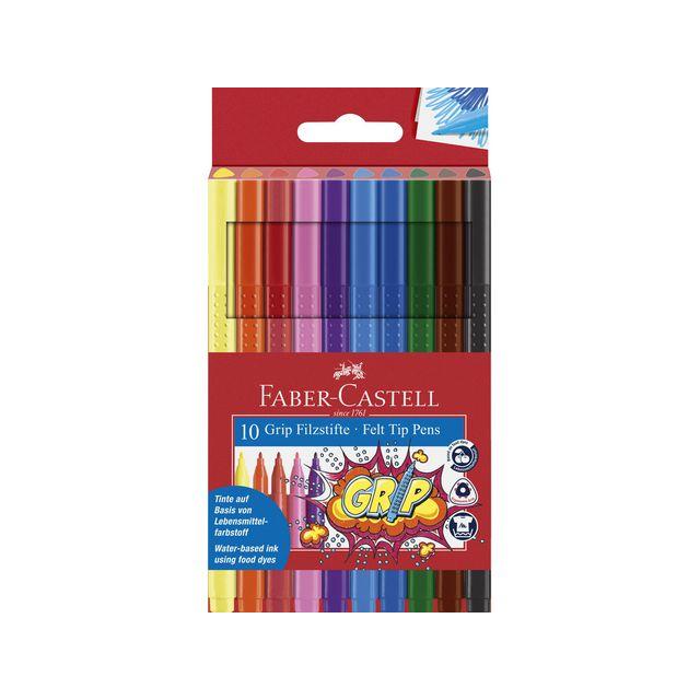 Fibre pen Grip mixed colours 10/pack