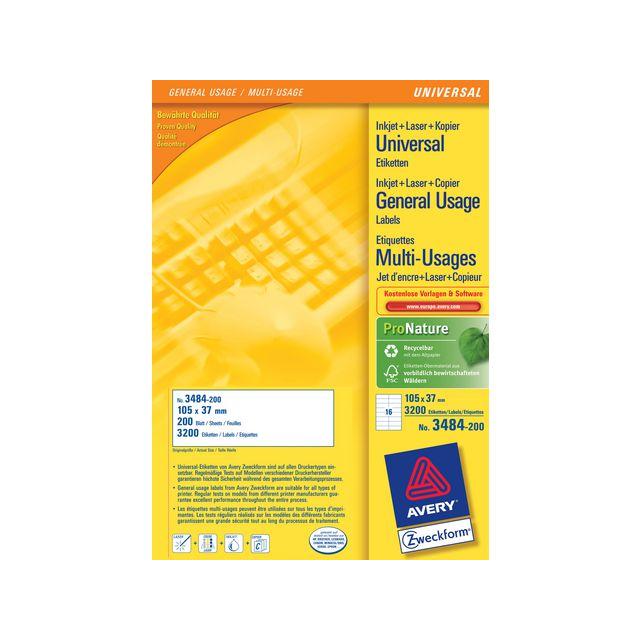 Label AVERY 105x37mm 3520/fp