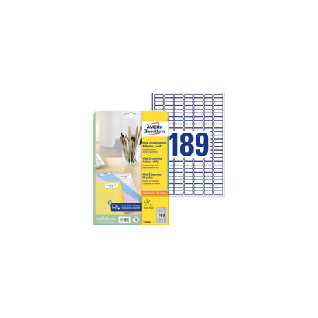 Label AVERY mini 25,4x10mm 4725/fp