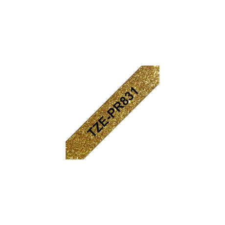 Tape BROTHER TZEPR831 12mm black on gold