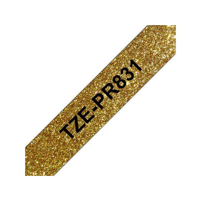 Tape BROTHER TZEPR831 12mm black on gold