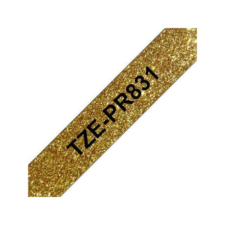 Tape BROTHER TZEPR831 12mm black on gold
