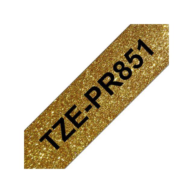 Tape BROTHER TZEPR851 24mm black on gold