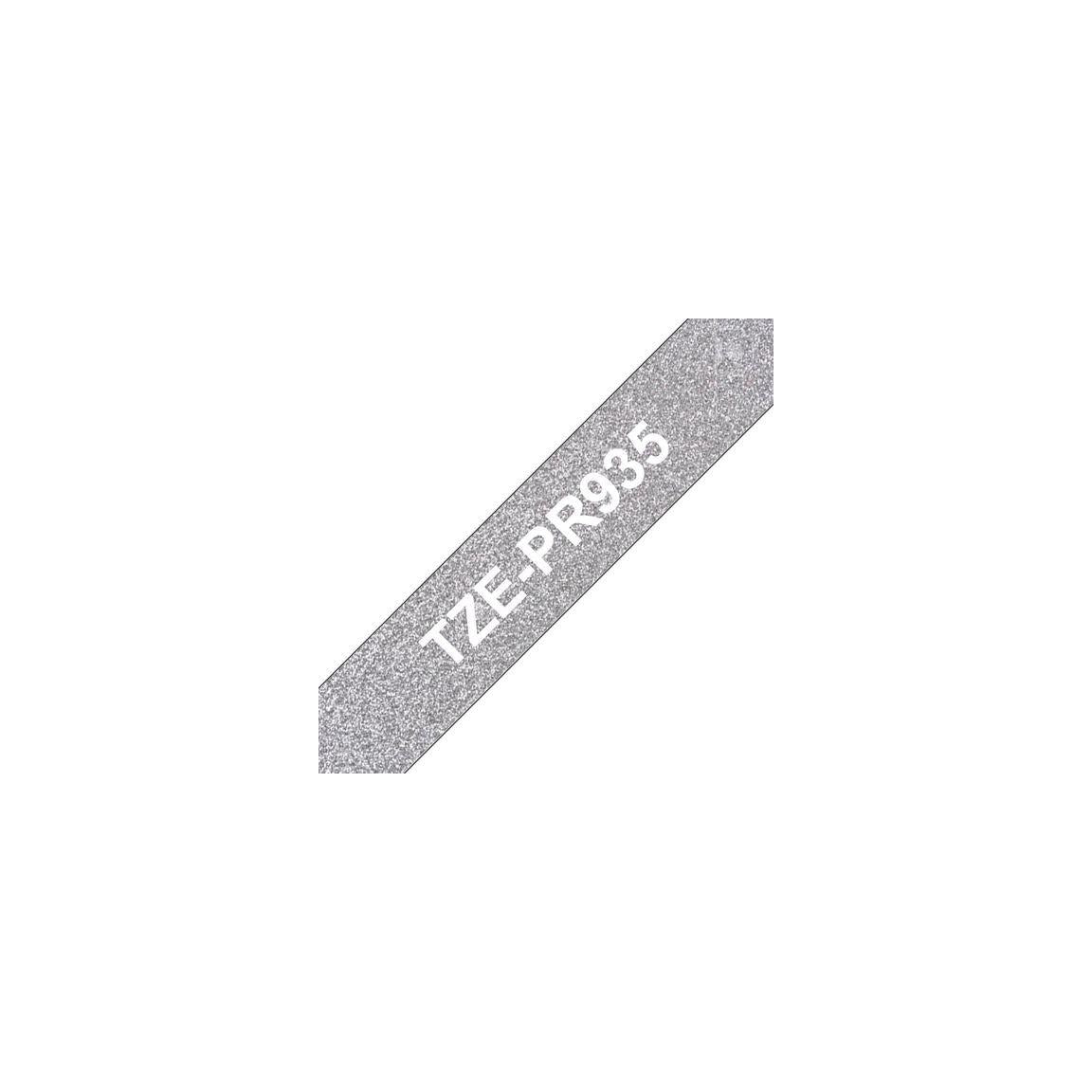 Tape BROTHER TZEPR935 12mm white on silver
