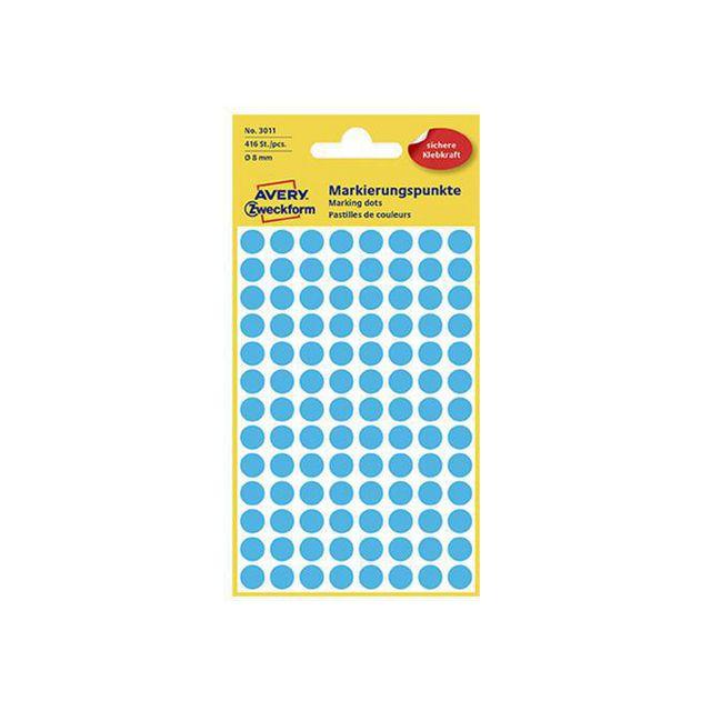 Colour coding dot AVERY Ø8mm blue 416/pc
