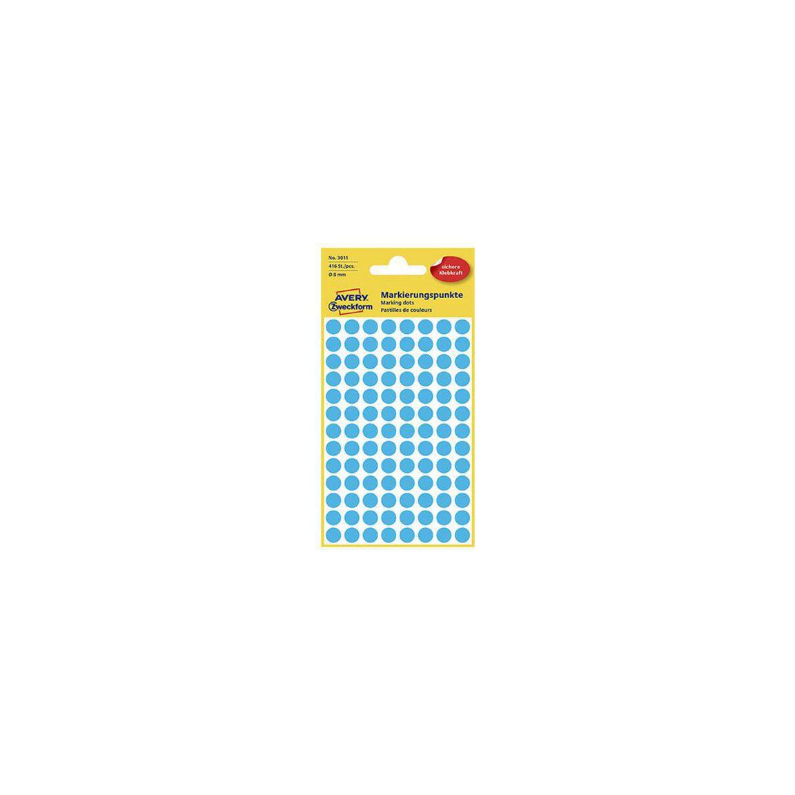 Colour coding dot AVERY Ø8mm blue 416/pc
