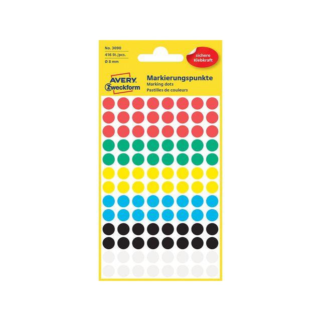 Colour coding dot AVERY Ø8mm colour 416/pc