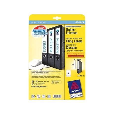 Label AVERY narrow binders 192x38 175/pack