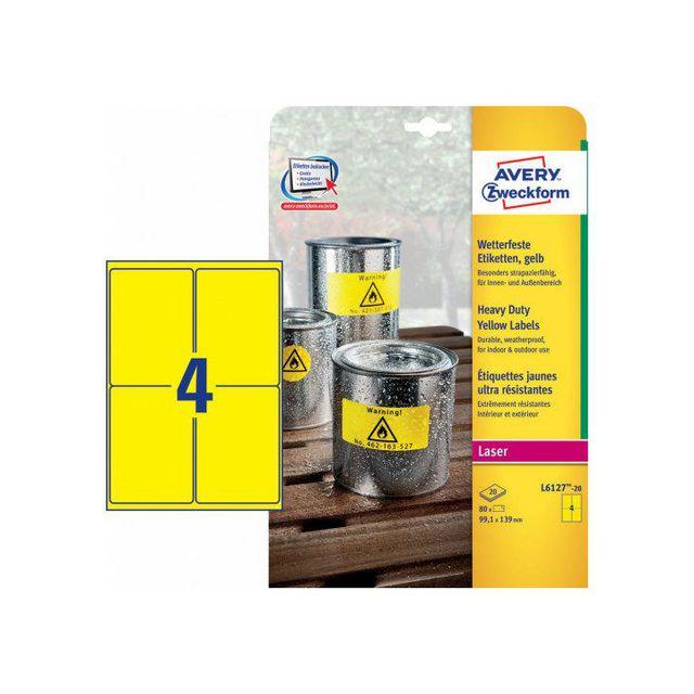 Label durable yellow 99,1x139mm 80/pc