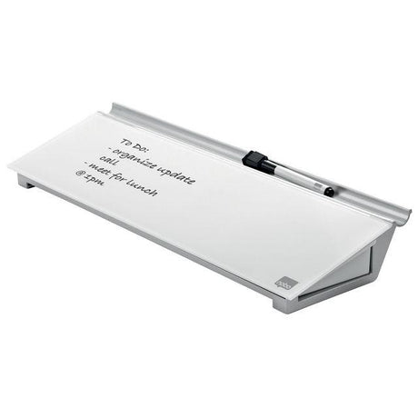 Glass board NOBO memo board w pen tray