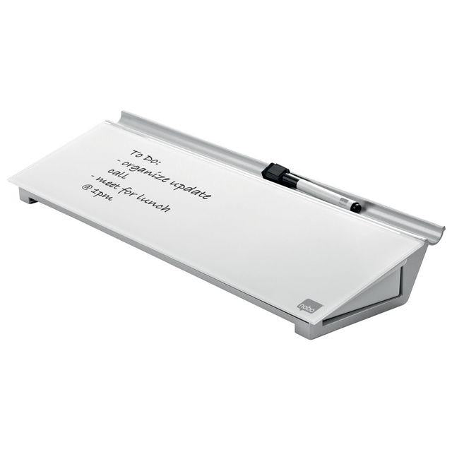 Glass board NOBO memo board w pen tray